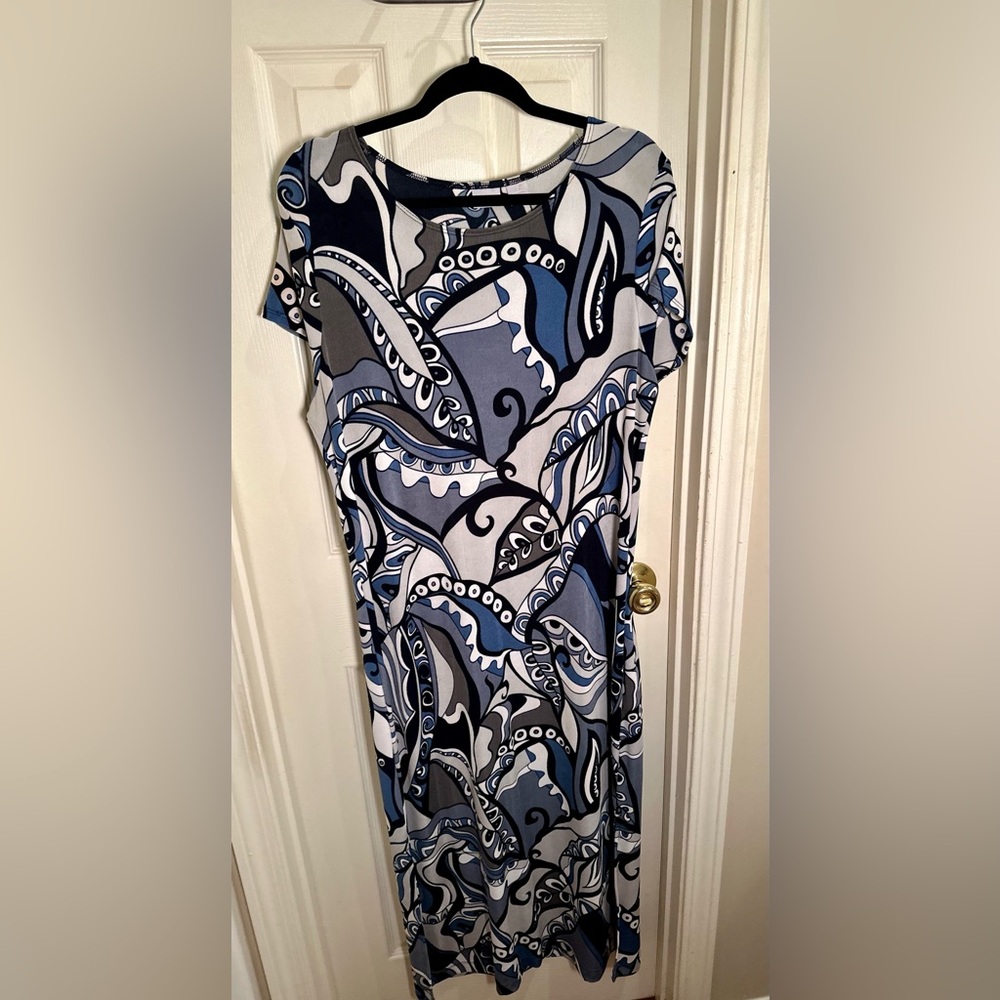 Chicos Travelers Maxi Dress, Size 2